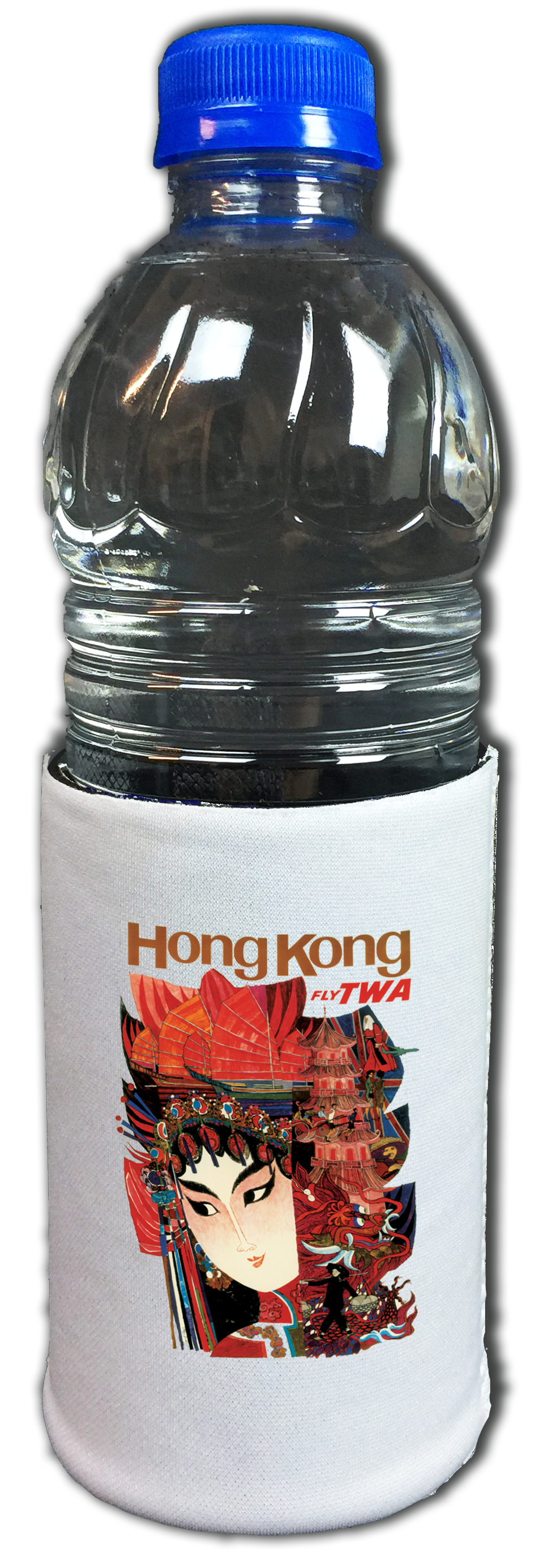 TWA Hong Kong Travel Poster Bag Sticker Beverage Wrap