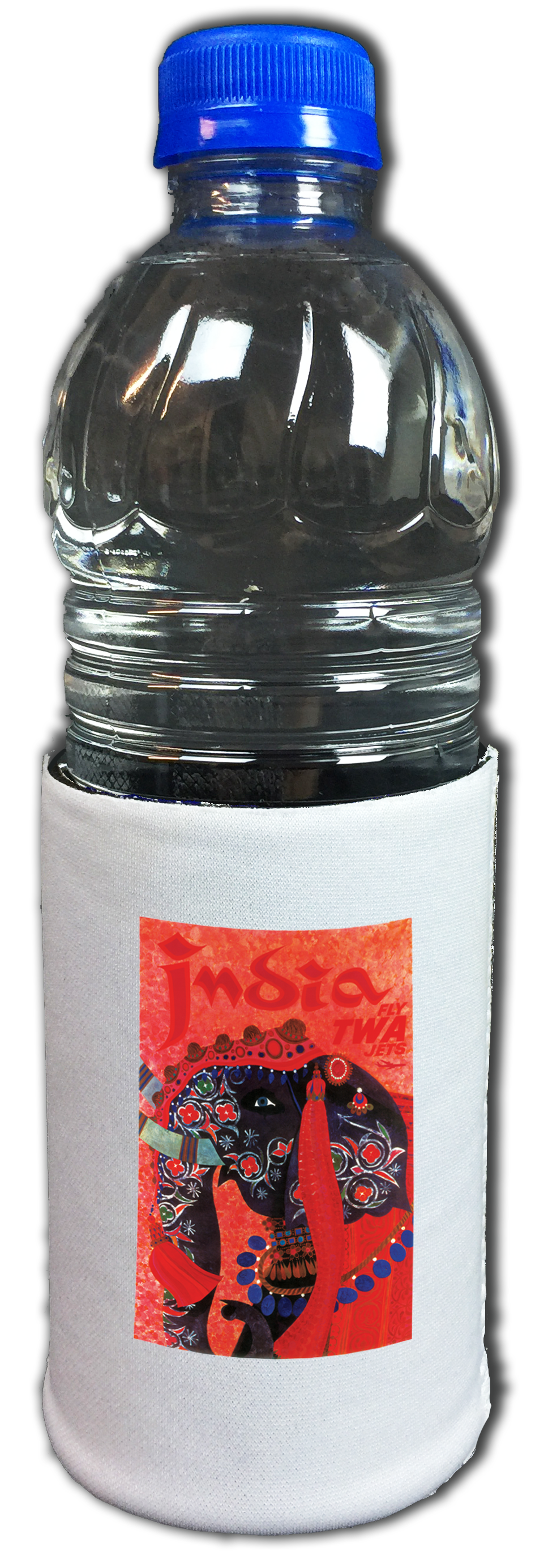 TWA India Travel Poster Bag Sticker Beverage Wrap