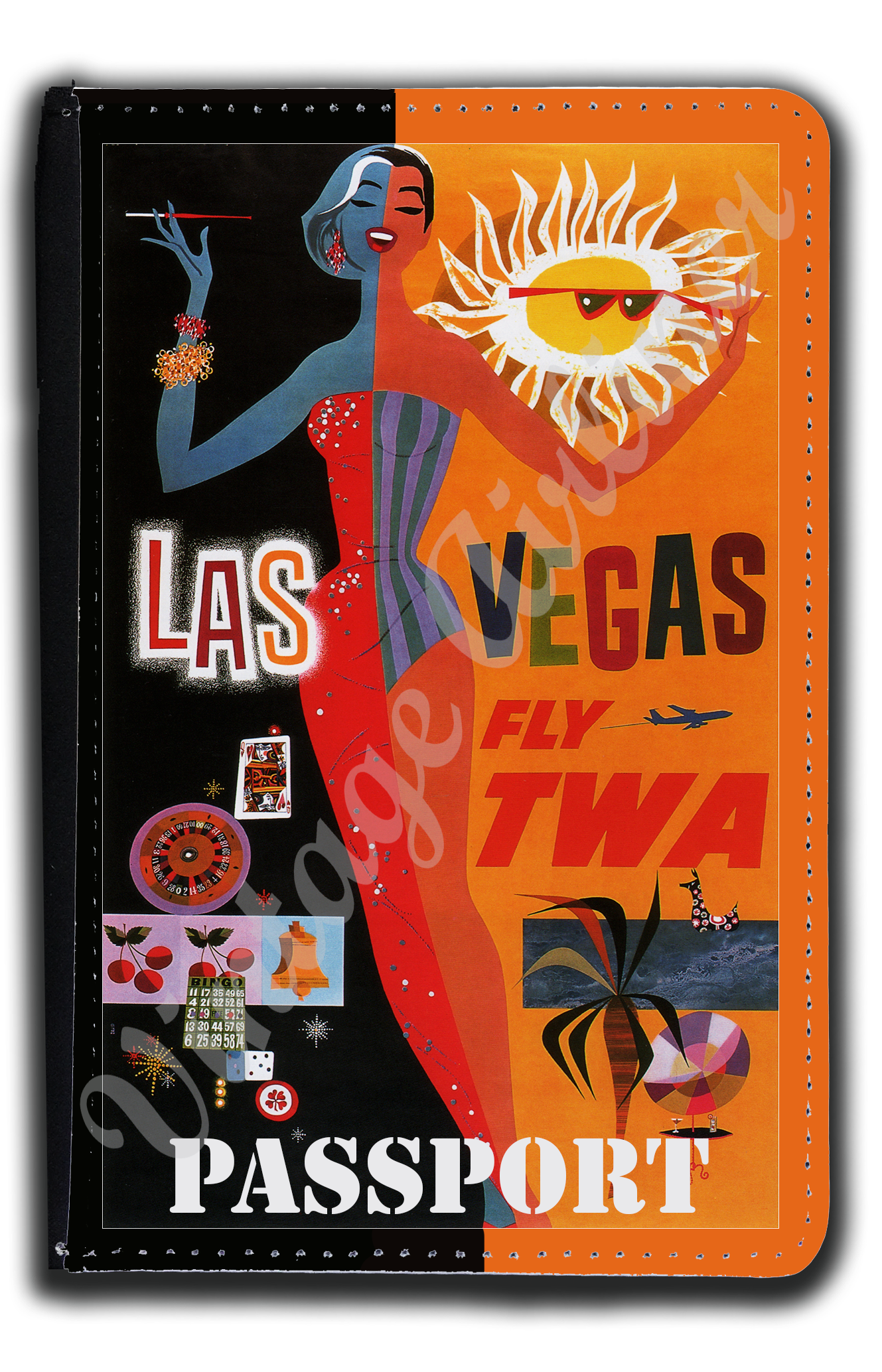 TWA Las Vegas Travel Poster Passport Case