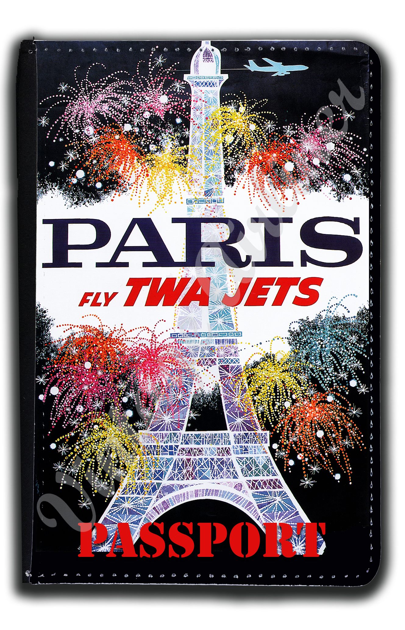 TWA Paris Travel Poster Passport Case