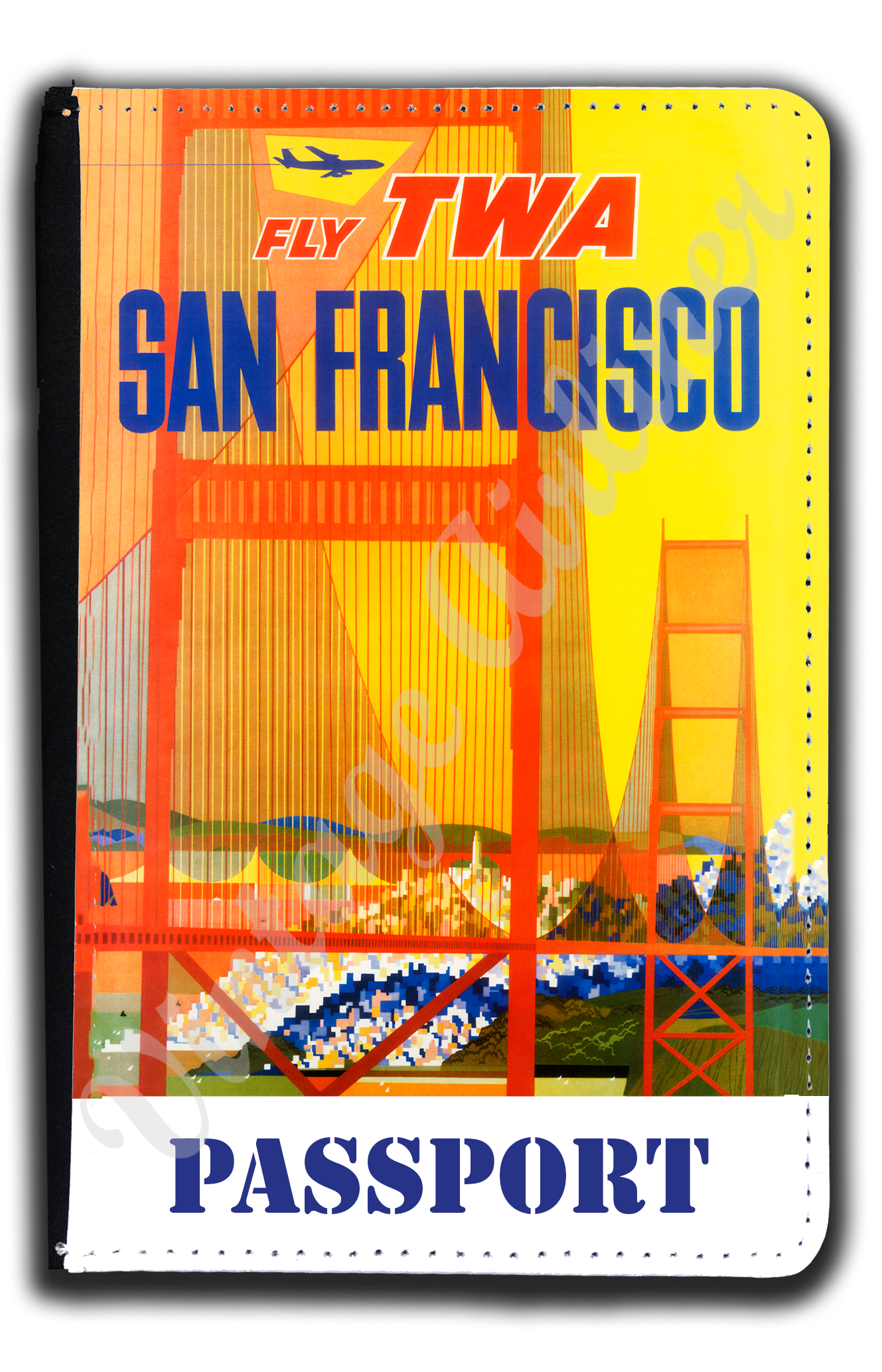 TWA San Francisco 1960's Travel Poster Passport Case
