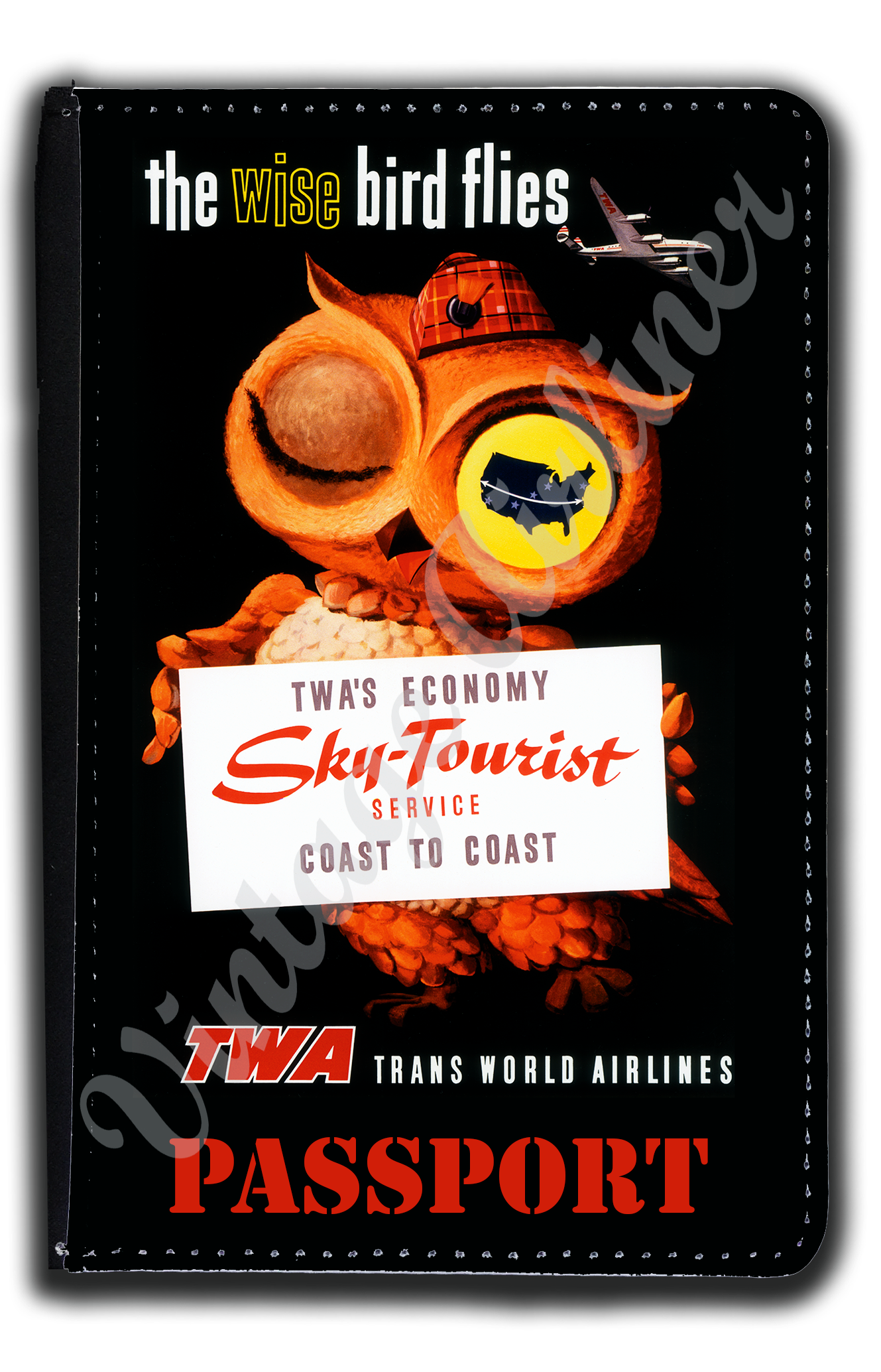 TWA Sky Tourist Poster Passport Case