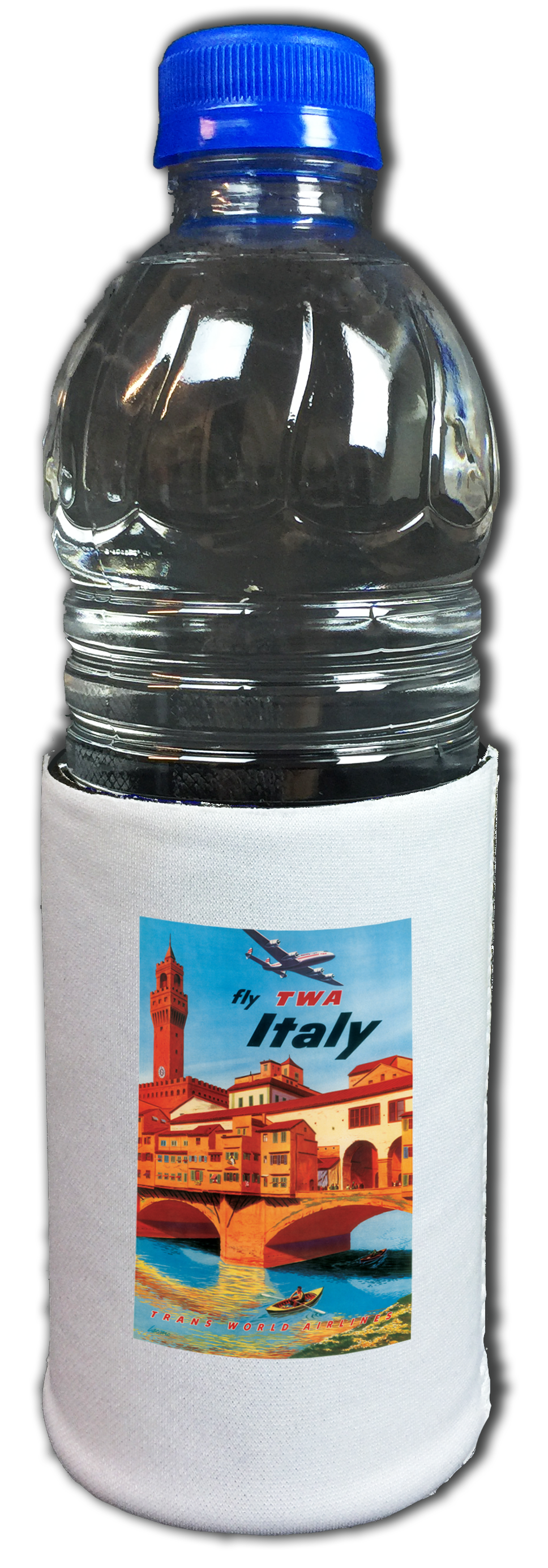 TWA Italy 1950's Travel Poster Bag Sticker Beverage Wrap