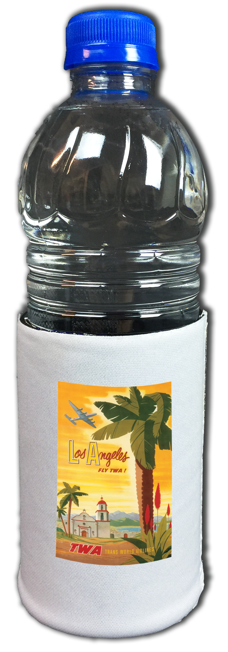 TWA Los Angeles 1950's Travel Poster Bag Sticker Beverage Wrap