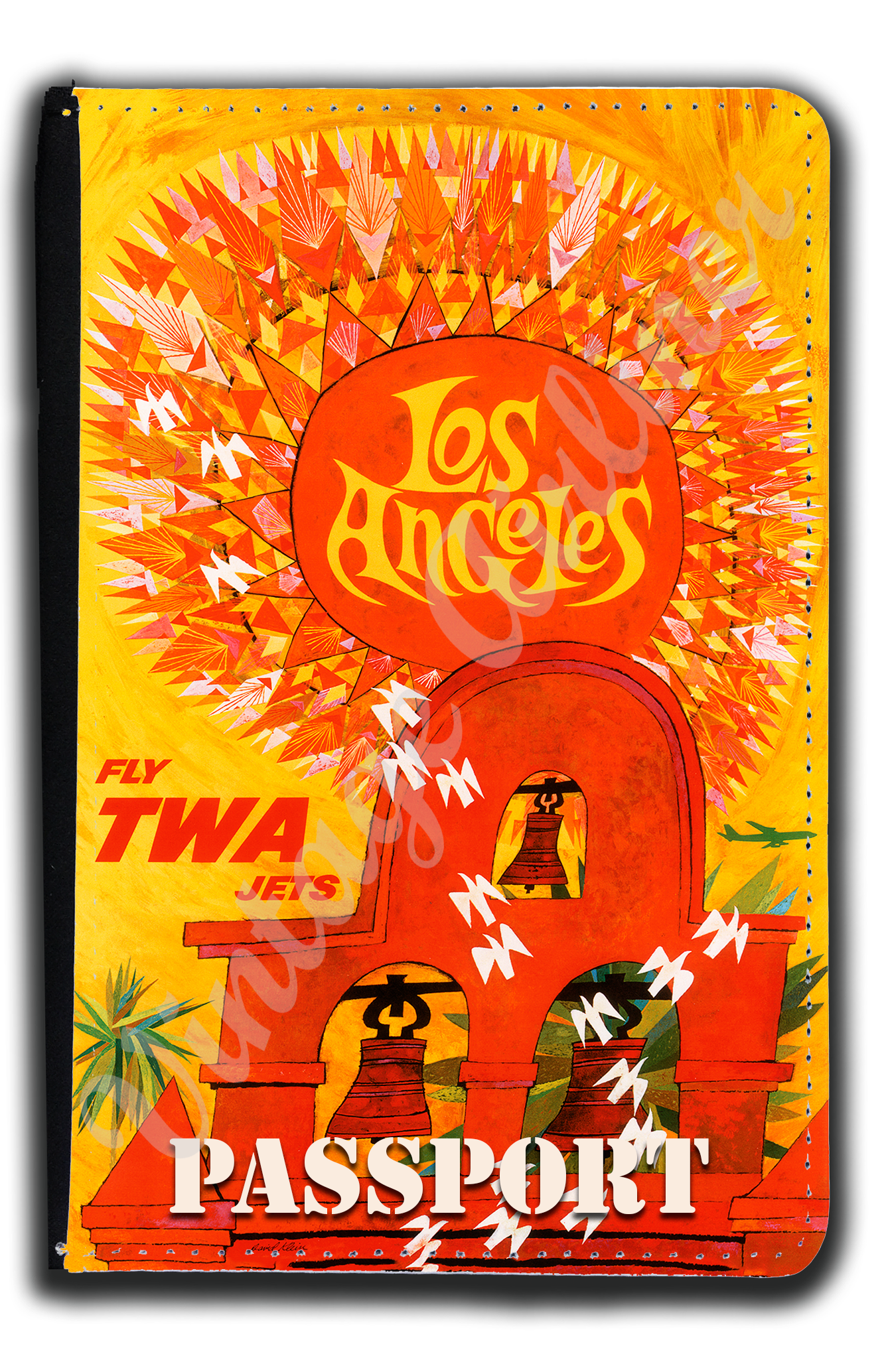 TWA 1950's Los Angeles Travel Poster Passport Case