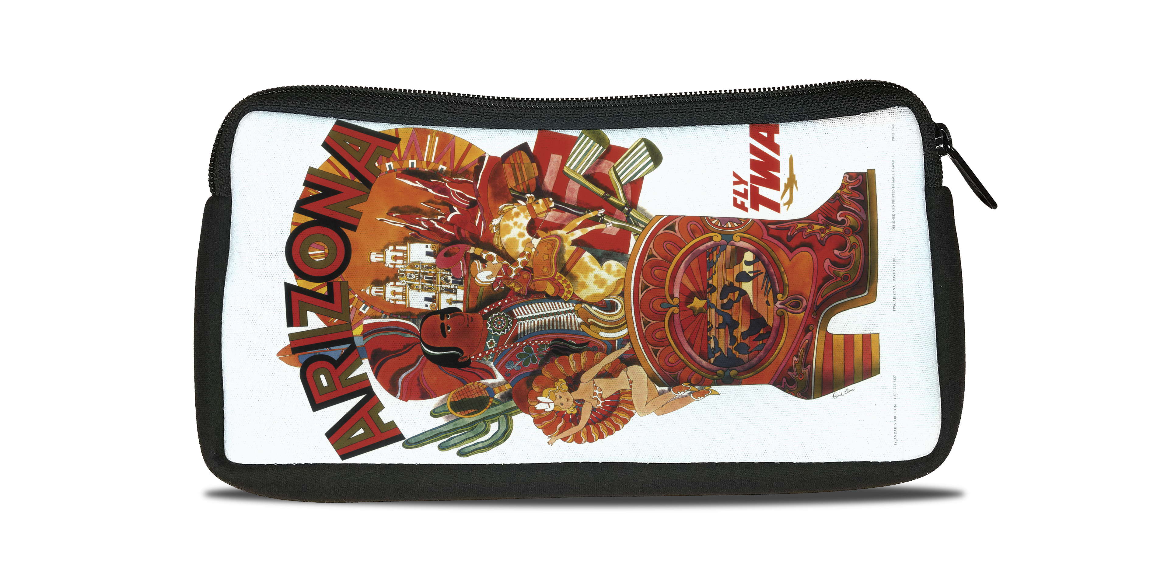 TWA Arizona Travel Poster Bag Sticker Travel Pouch