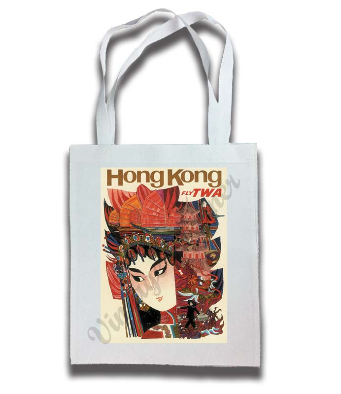 TWA Hong Kong Travel Poster Tote Bag