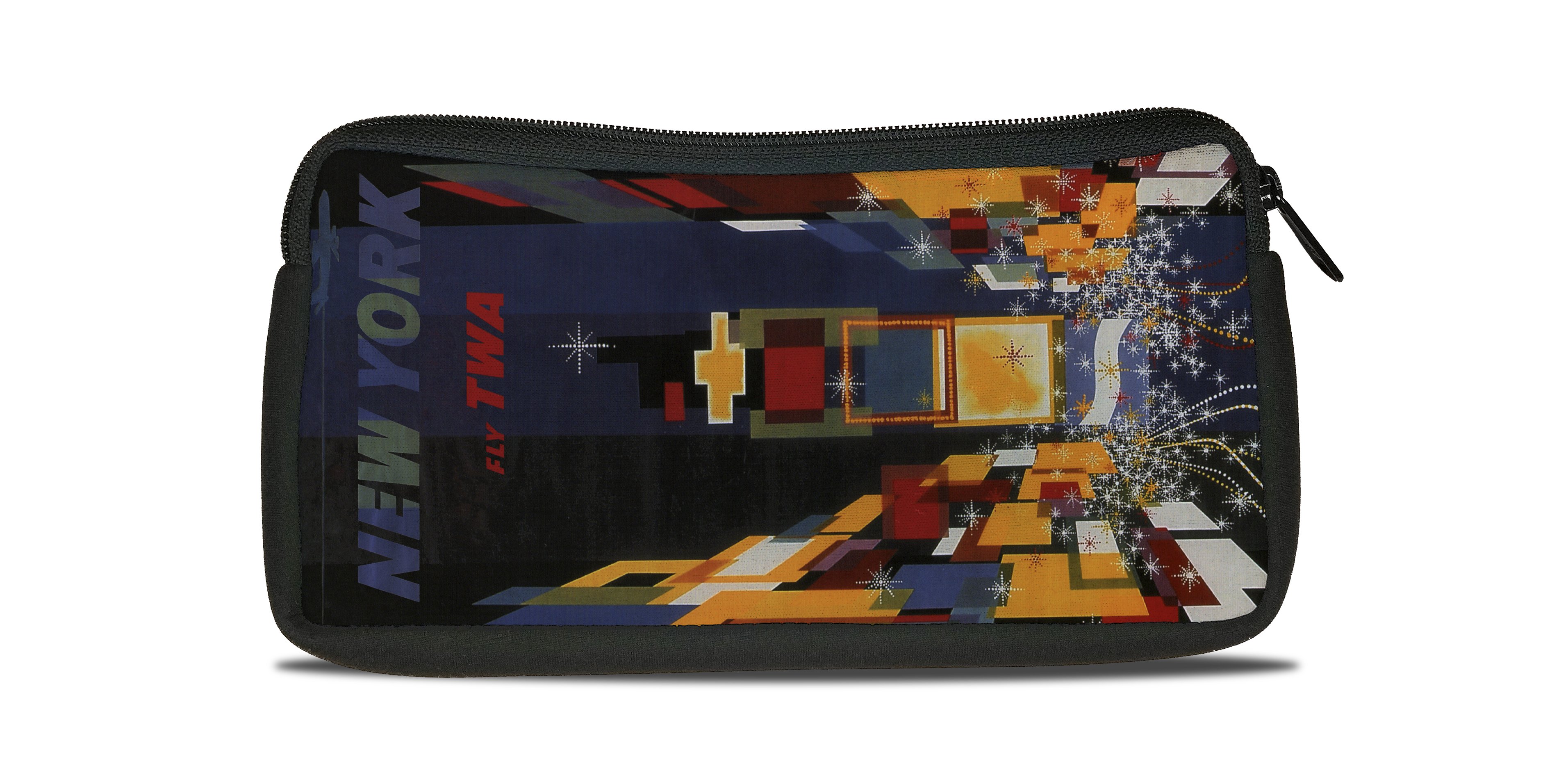 New York Fly TWA Broadway At Night Travel Poster Bag Sticker Travel Pouch