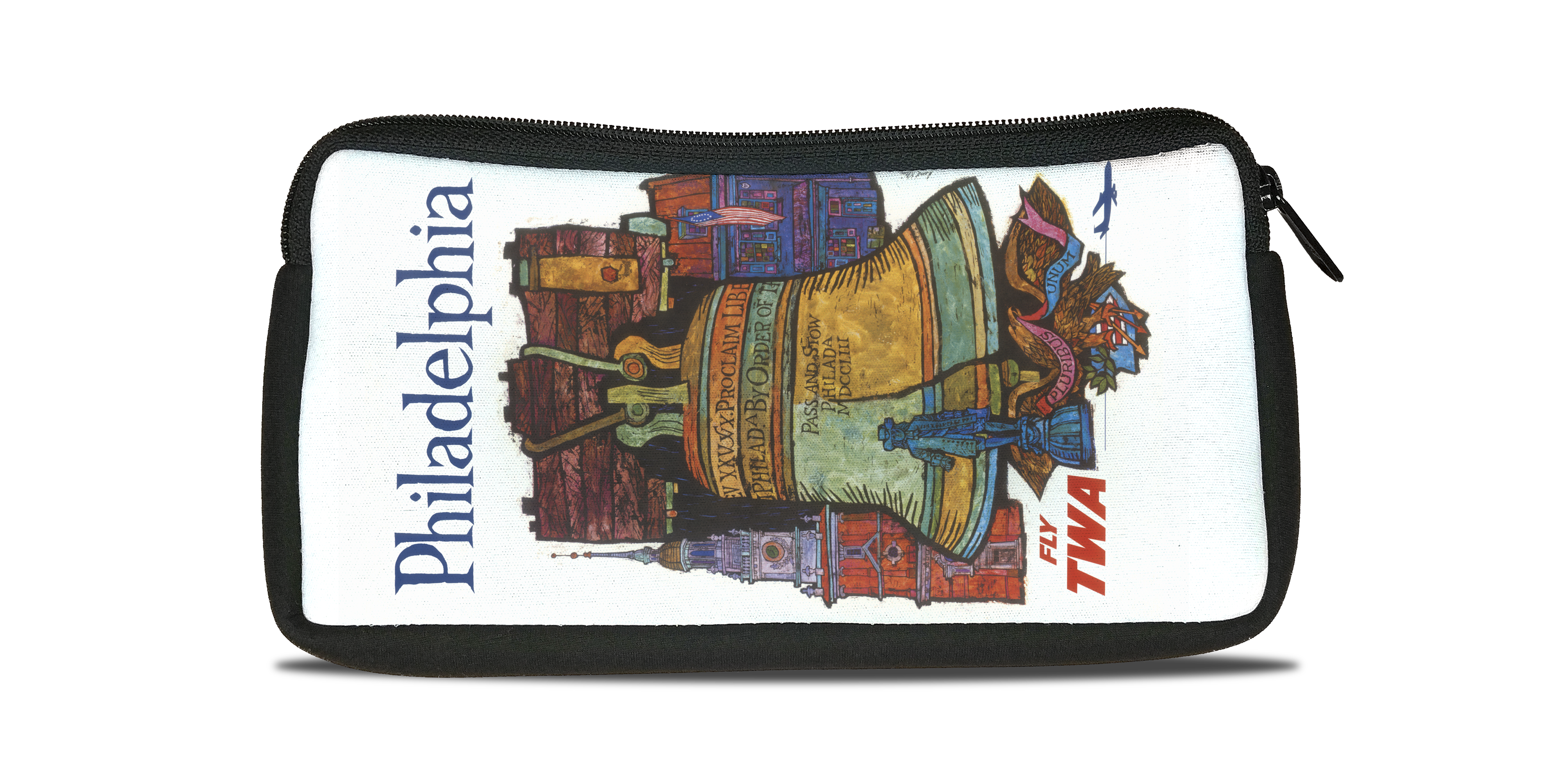 TWA Philadelphia Travel Poster Bag Sticker Travel Pouch