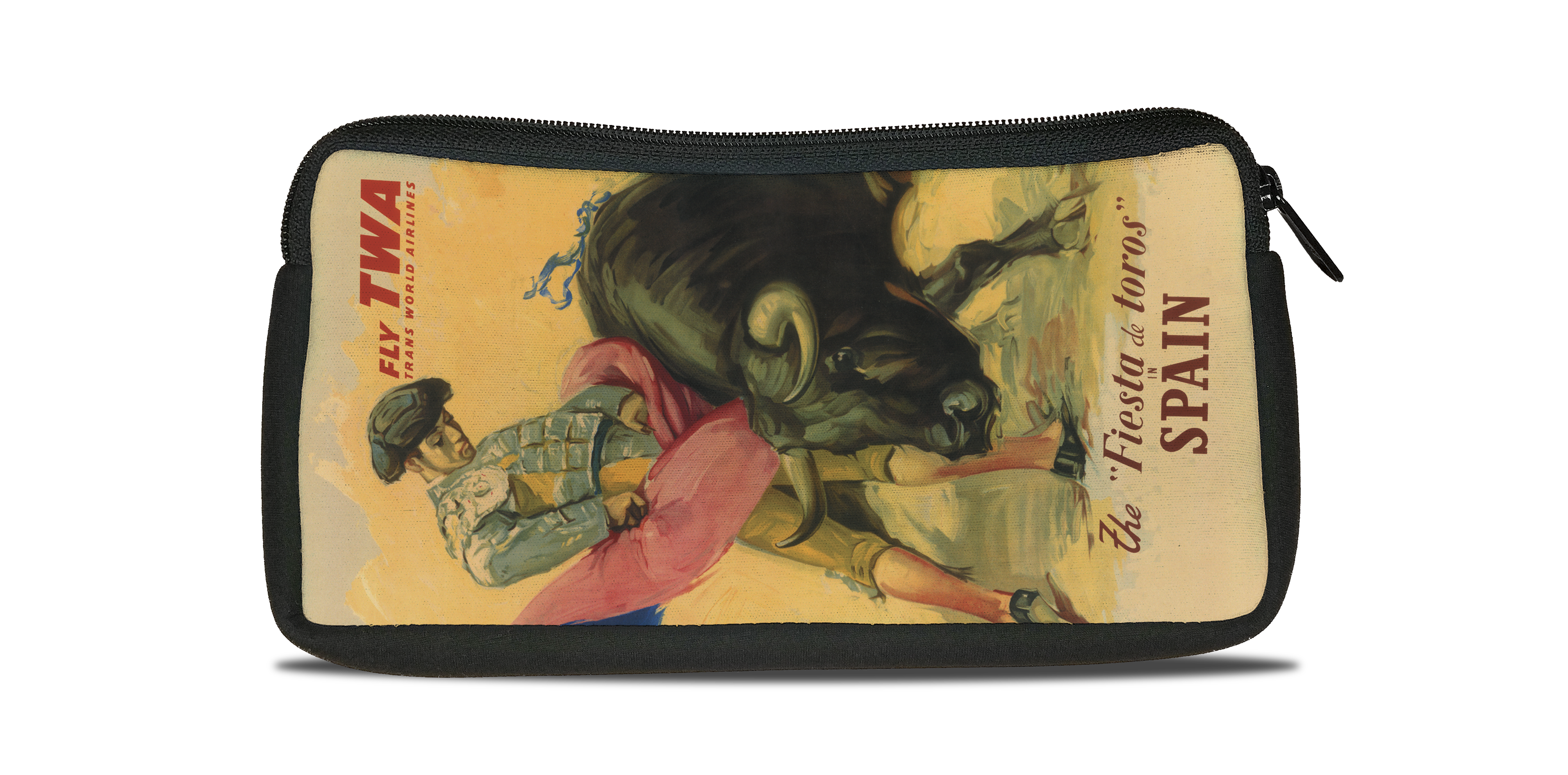 TWA Spain Travel Poster Bag Sticker Travel Pouch