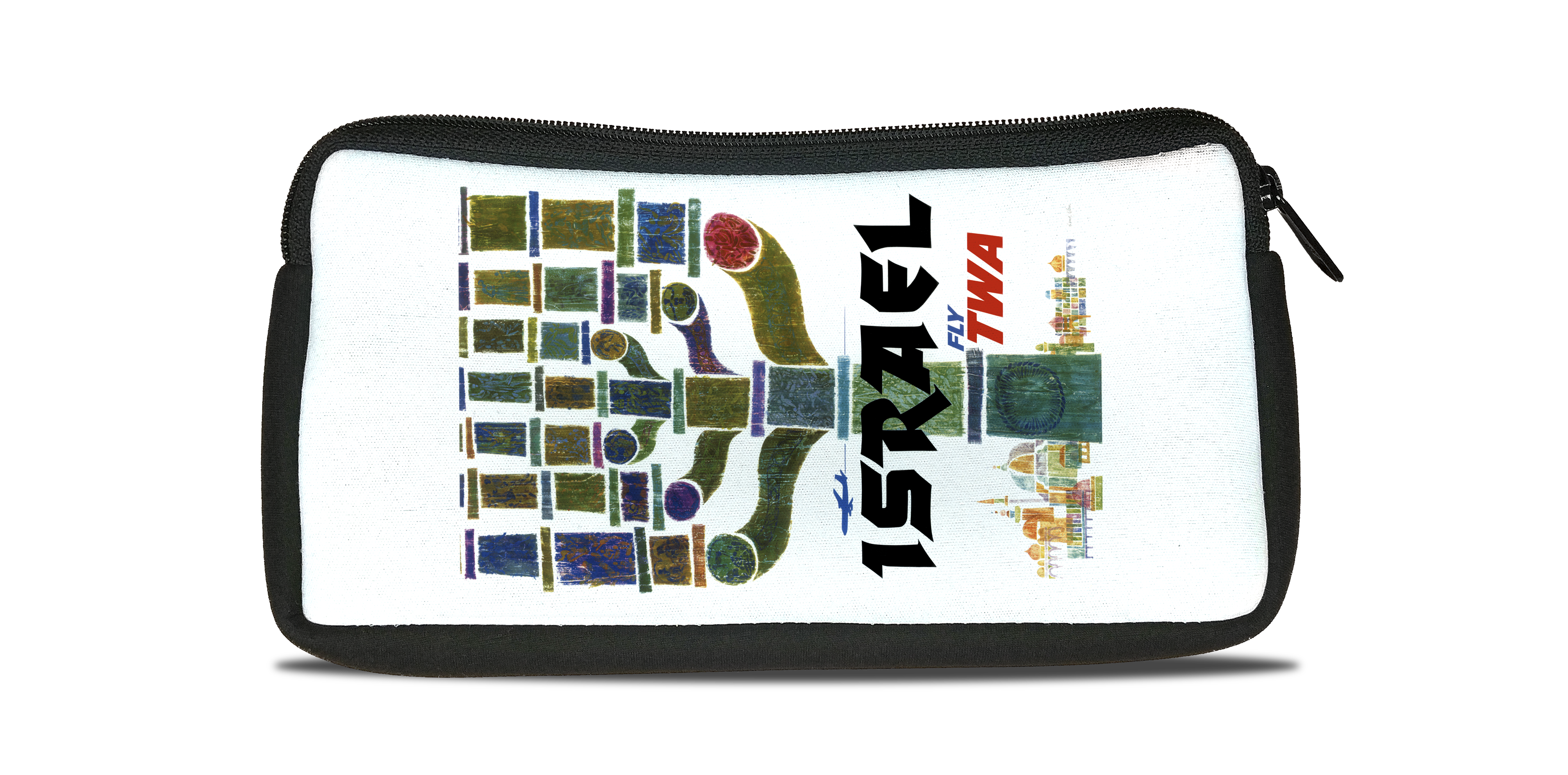 TWA Israel 1950's Travel Poster Bag Sticker Travel Pouch