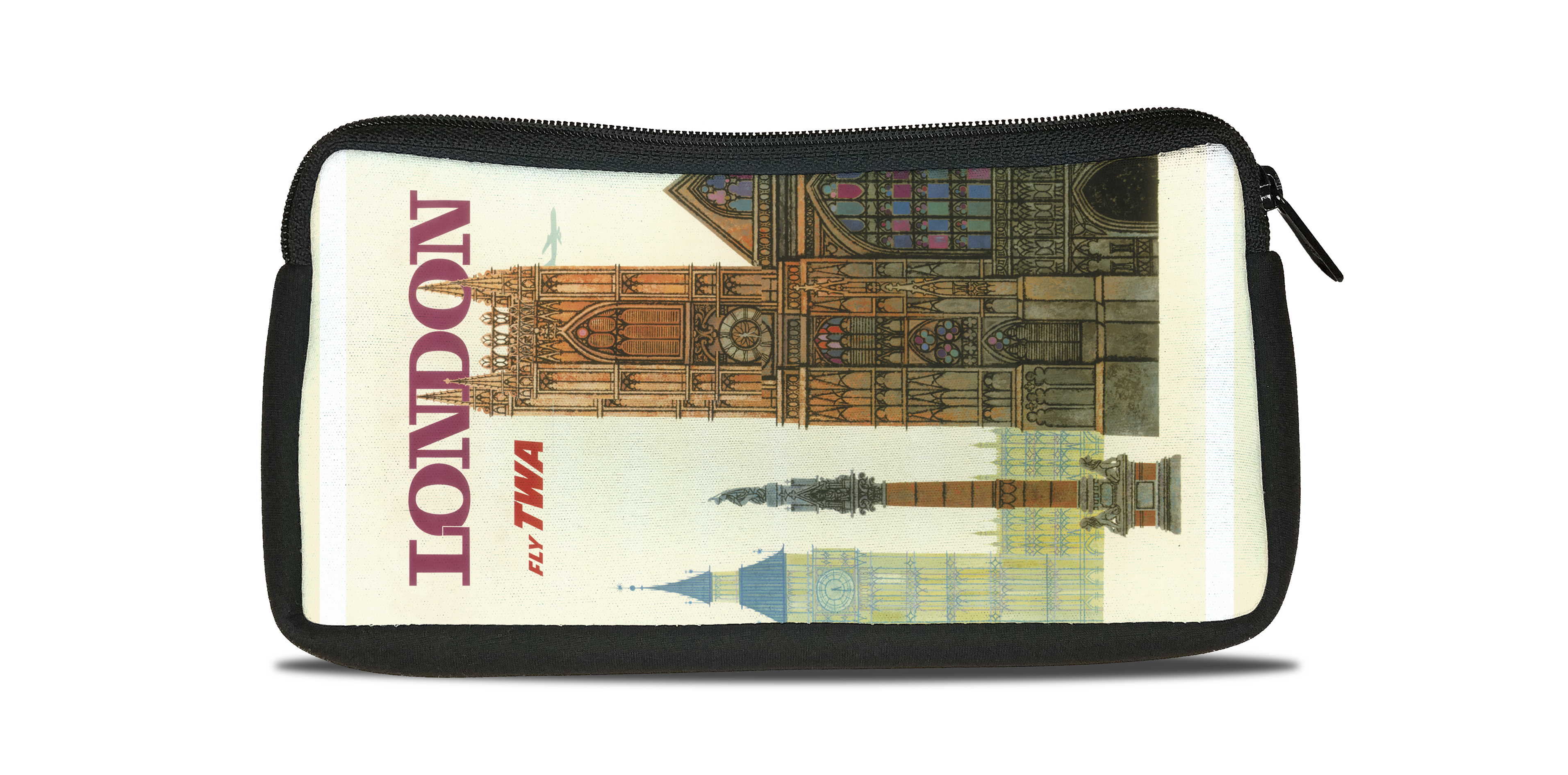 TWA London Travel Poster Bag Sticker Travel Pouch