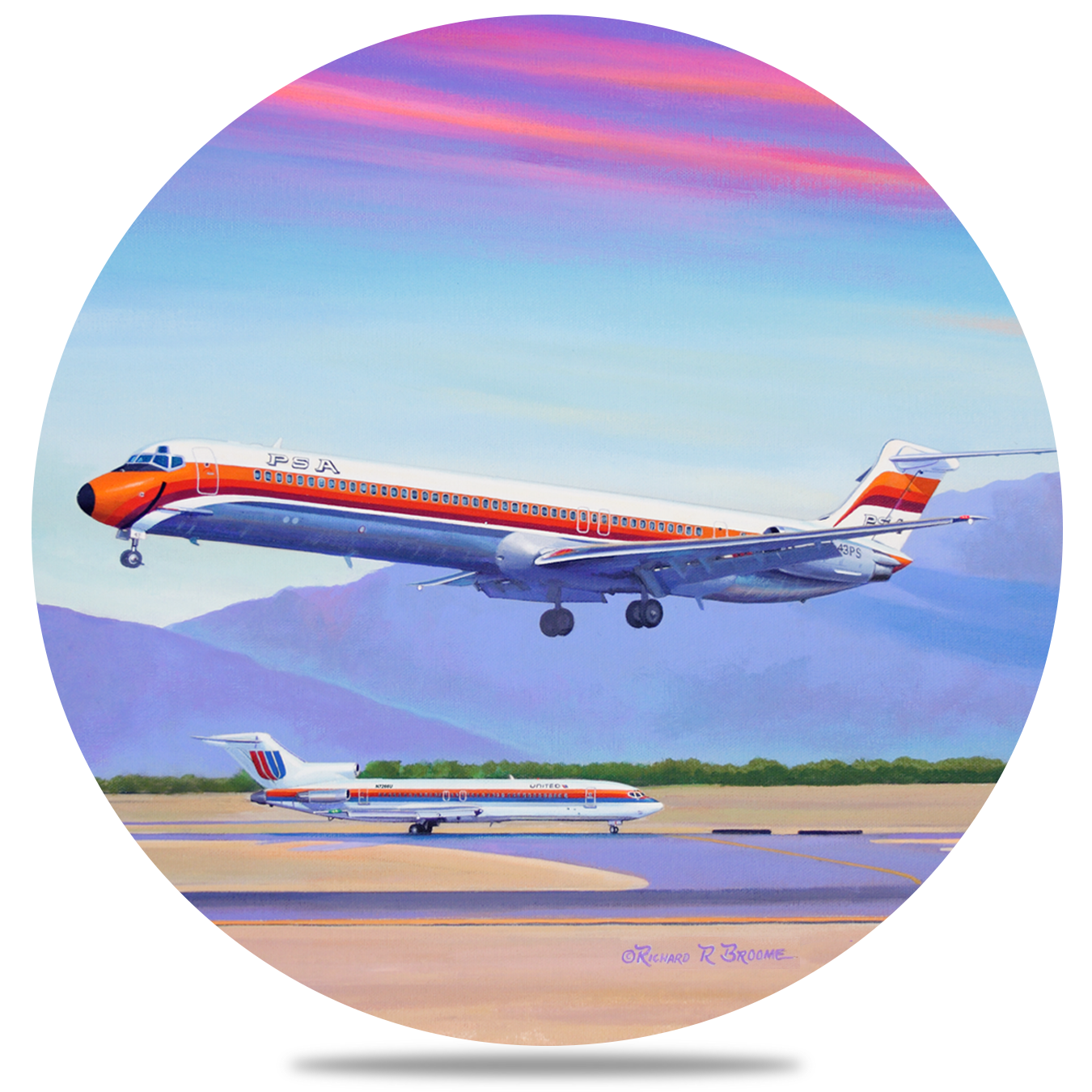 PSA DC9 Round Sandstone Coaster by Rick Broome