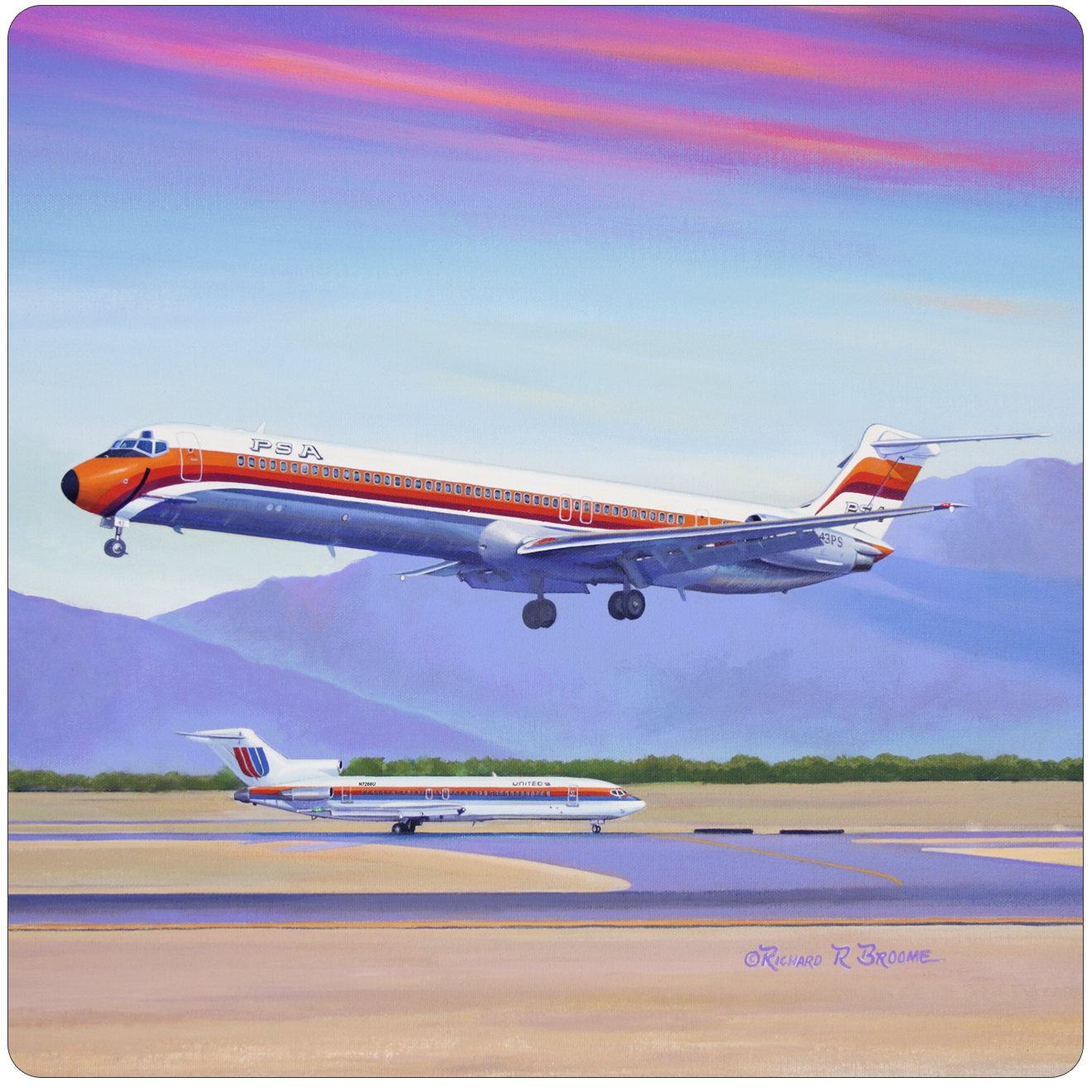 PSA DC9 Square Sandstone Coaster by Rick Broome