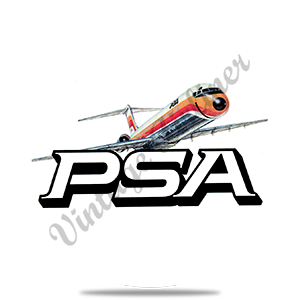 PSA Airlines DC9 Vintage Bag Sticker Round Sandstone Coaster