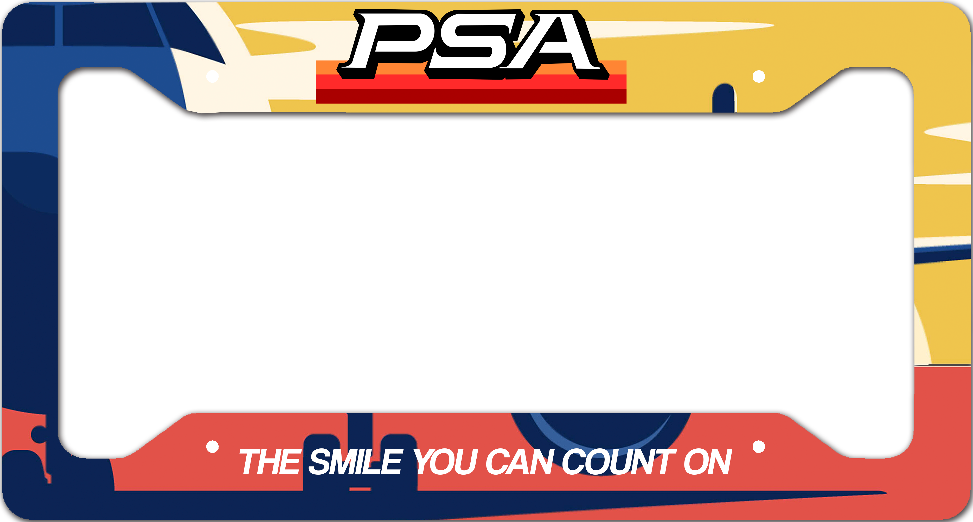PSA  "The Smile You Can Count On" - License Plate Frame