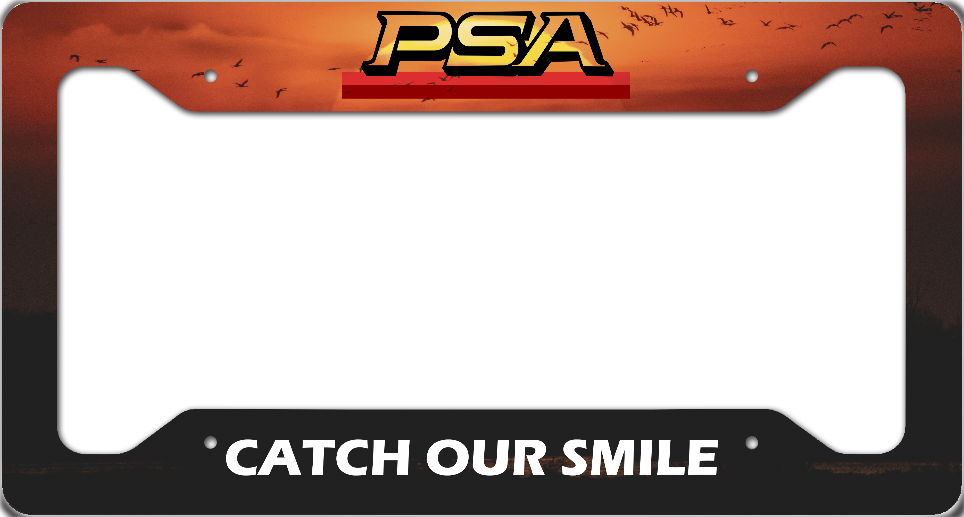 PSA Sunset "Catch Our Smile" - License Plate Frame