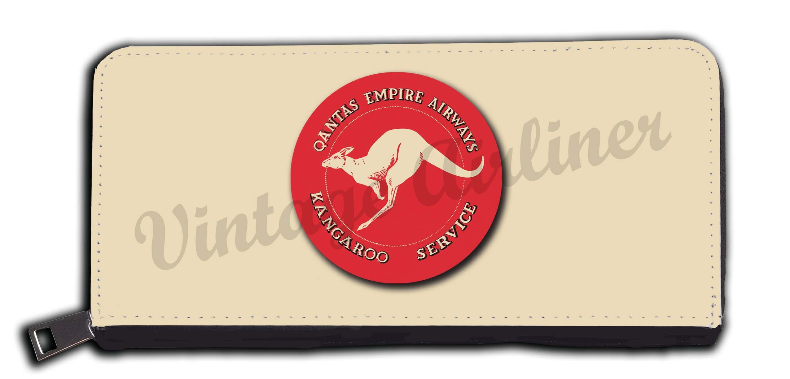 QANTAS Empire Airways 1940's Vintage Bag Sticker Wallet