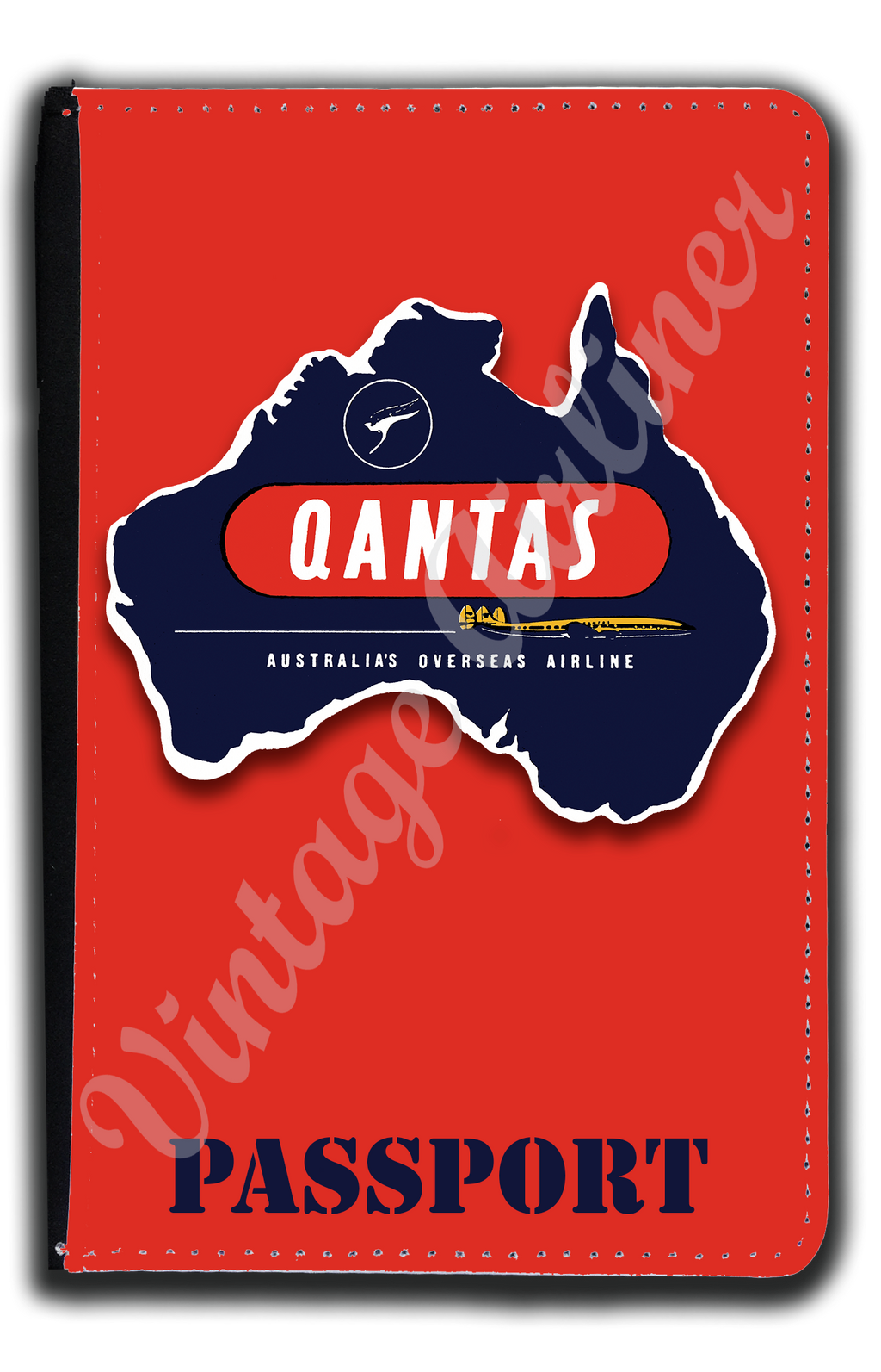 QANTAS Vintage Bag Sticker Passport Case