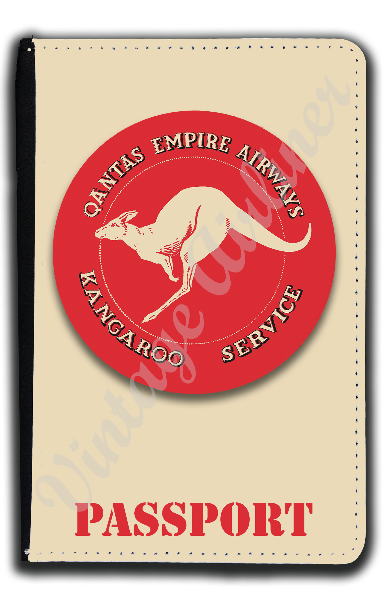 QANTAS Empire Airways 1940's Vintage Bag Sticker Passport Case