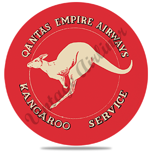 QANTAS Empire Airways 1940's Vintage Round Sandstone Coaster
