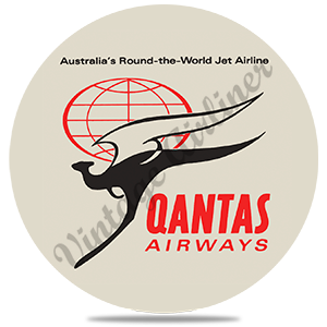 QANTAS Airways 1950's Vintage Round Sandstone Coaster