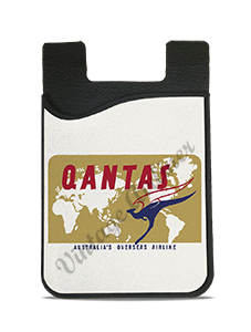 QANTAS Vintage 1960's World Map Bag Sticker Card Caddy