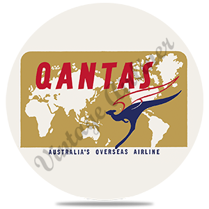 QANTAS 1960's World Map Round Sandstone Coaster