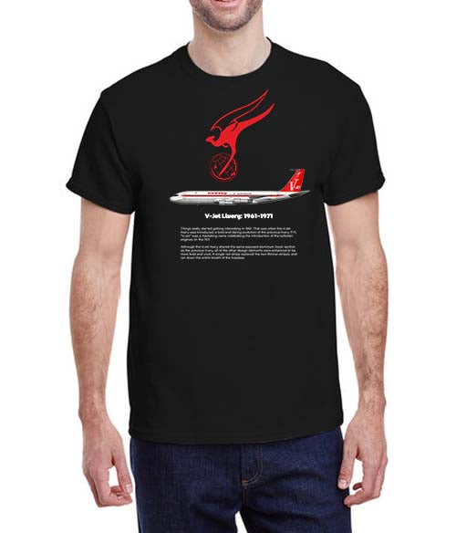 QANTAS V-Jet Livery:1961-1971 - T-Shirt