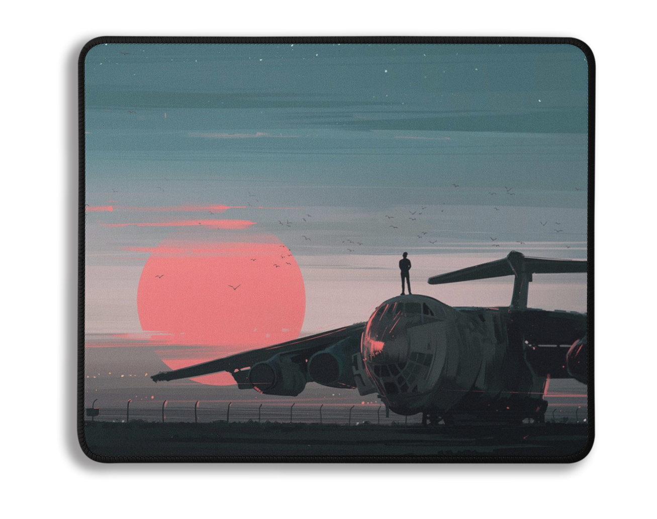 Red Sunset Cargo Plane Mousepad