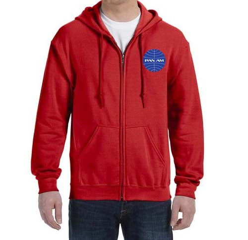 Pan Am Zipped Hooded Sweatshirt Embroidered
