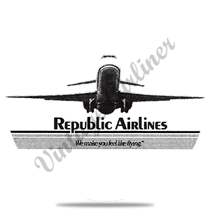 Republic Airlines DC9 Round Sandstone Coaster