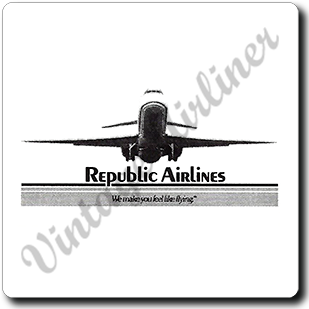 Republic Airlines DC9 Square Sandstone Coaster