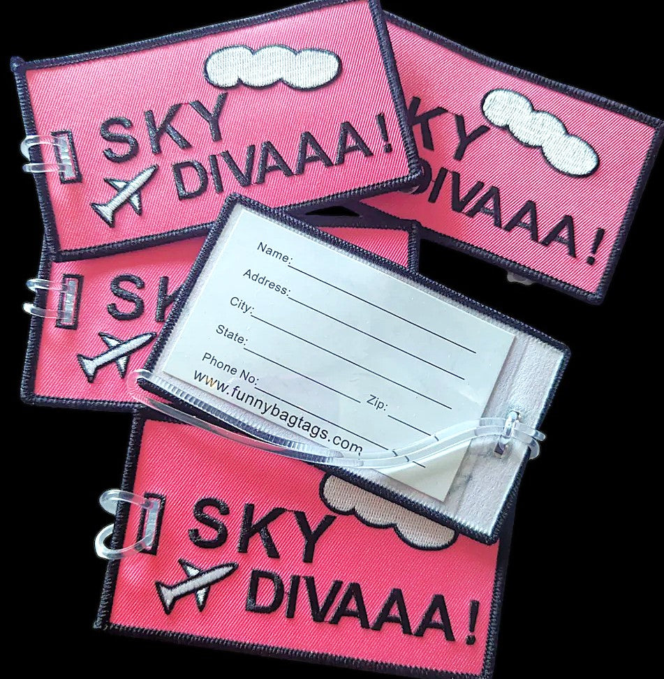 Sky Divaaa! - Embroidered Bag Tag