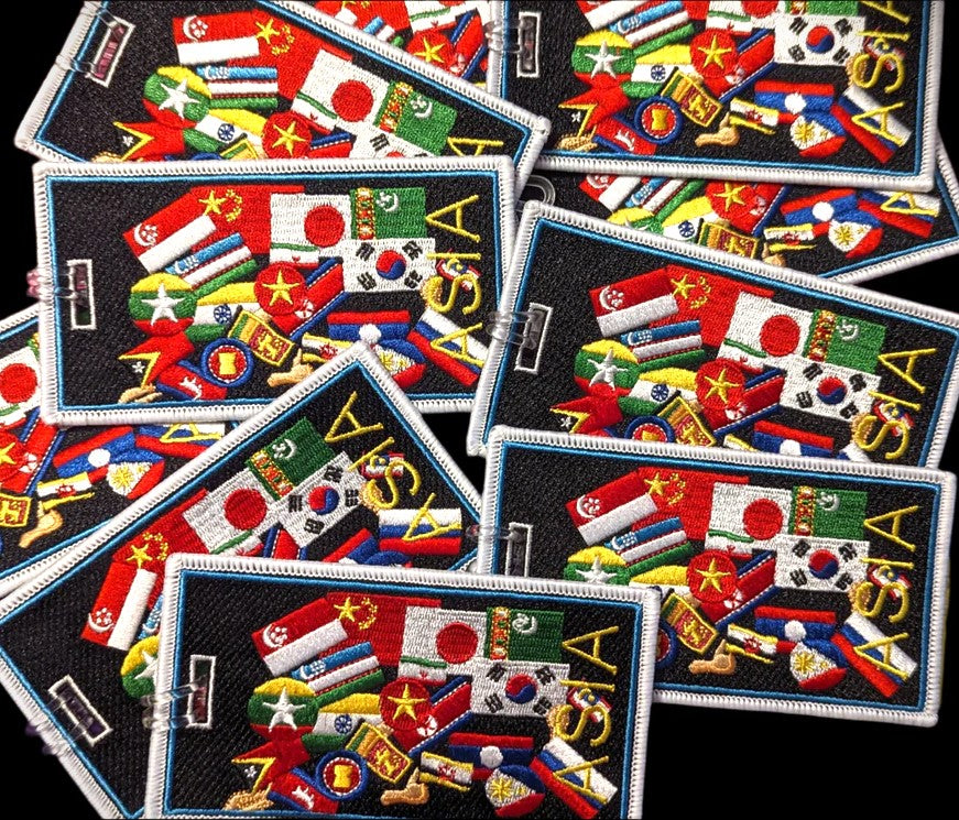 Asia Flags - Embroidered Bag Tag
