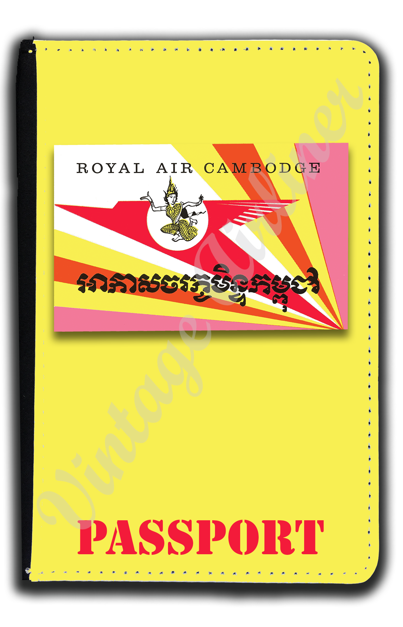 Royal Air Cambodge Bag Sticker Passport Case