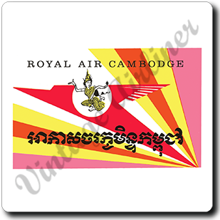 Royal Air Cambodge Vintage Square Sandstone Coaster