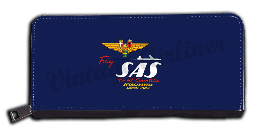 Scandinavian Airlines (SAS) 1950's Vintage Bag Sticker Wallet
