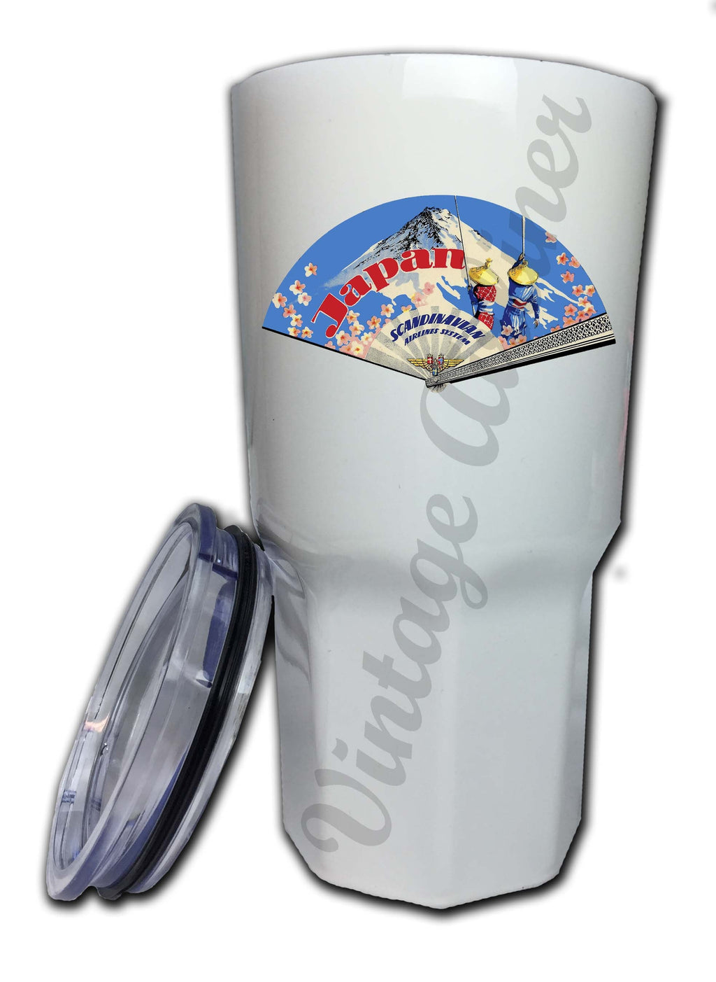 Scandinavian Airlines 1950's Vintage Japan Bag Sticker Tumbler