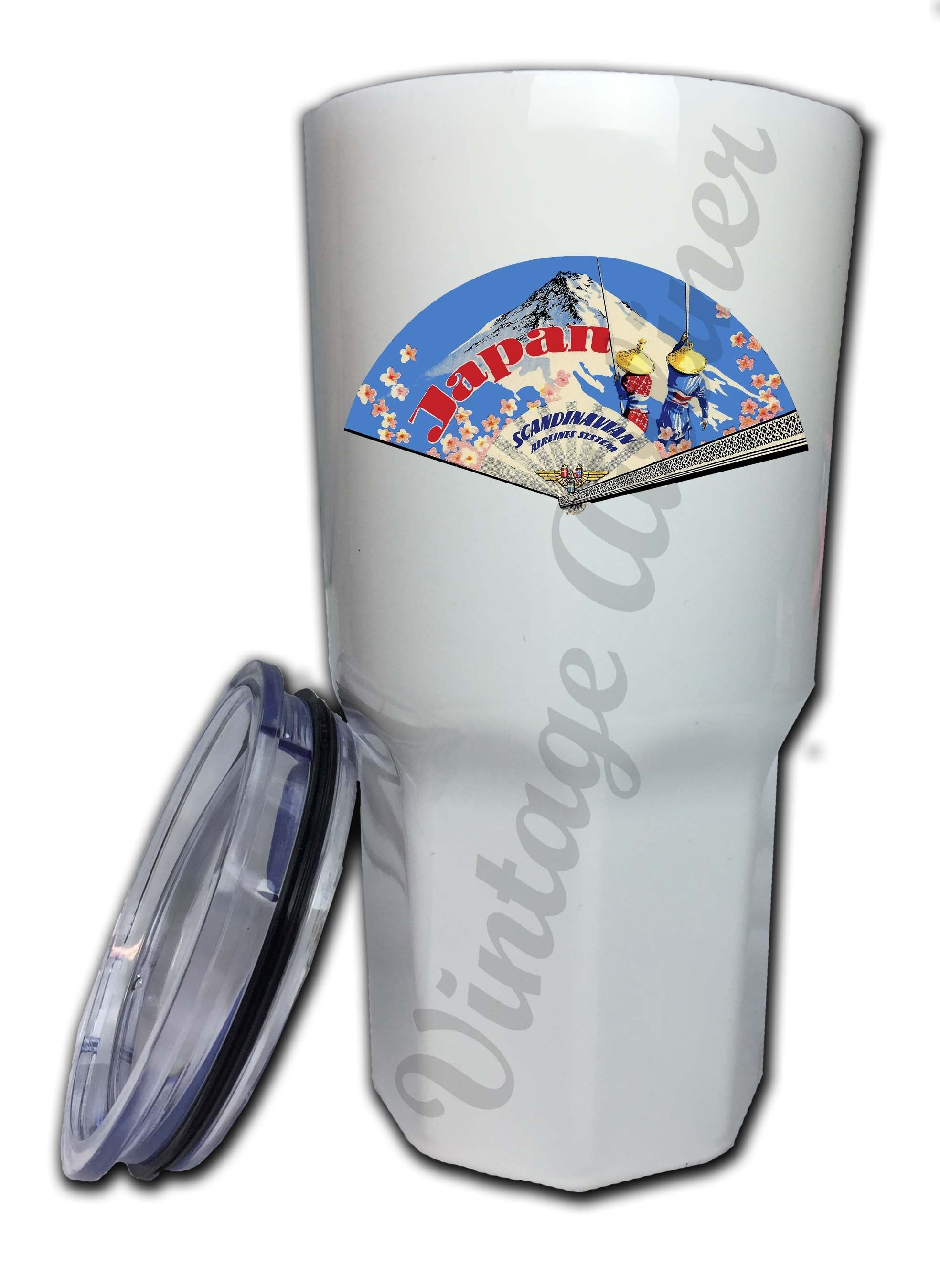 Scandinavian Airlines 1950's Vintage Japan Bag Sticker Tumbler