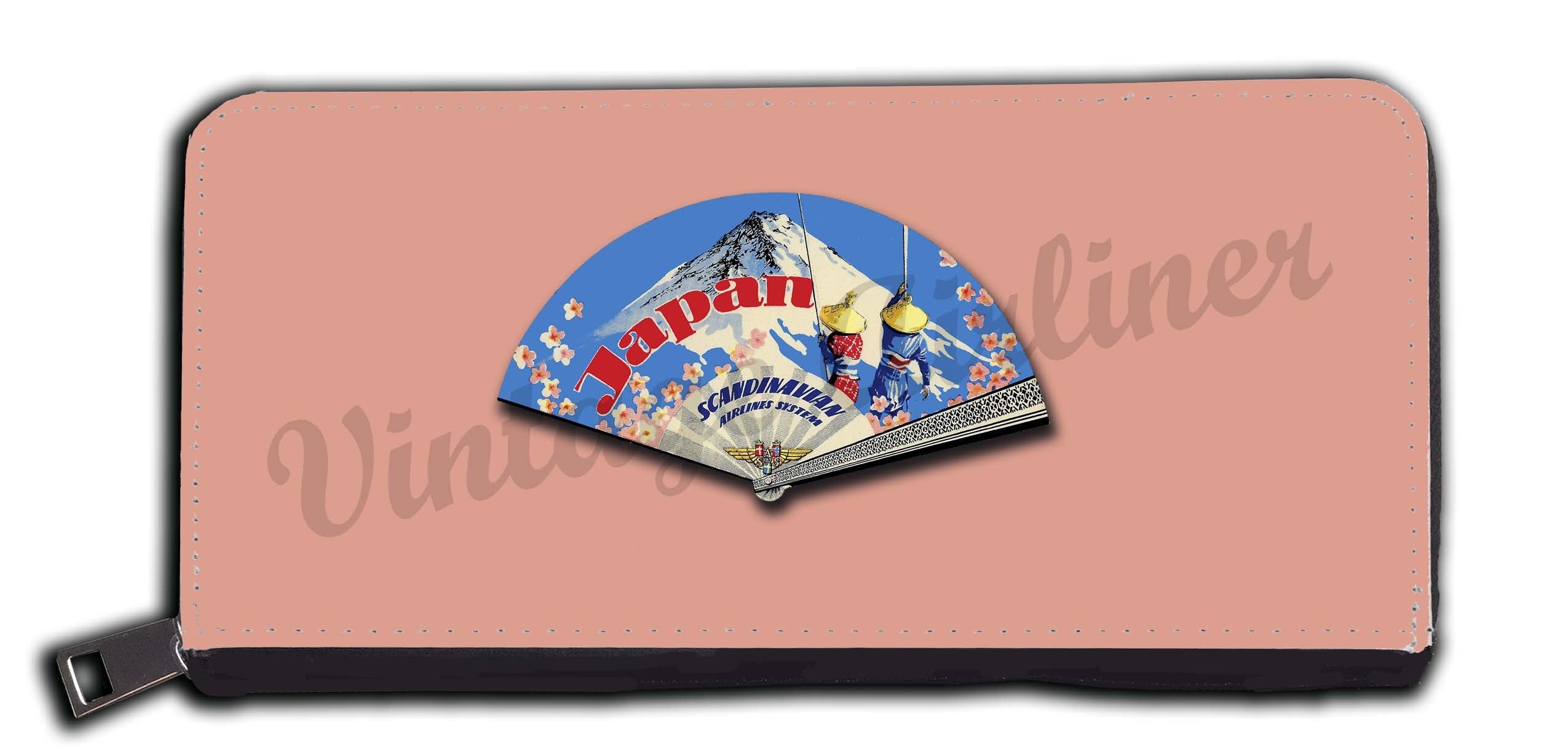 Scandinavian Airlines 1950's Vintage Japan Bag Sticker Wallet