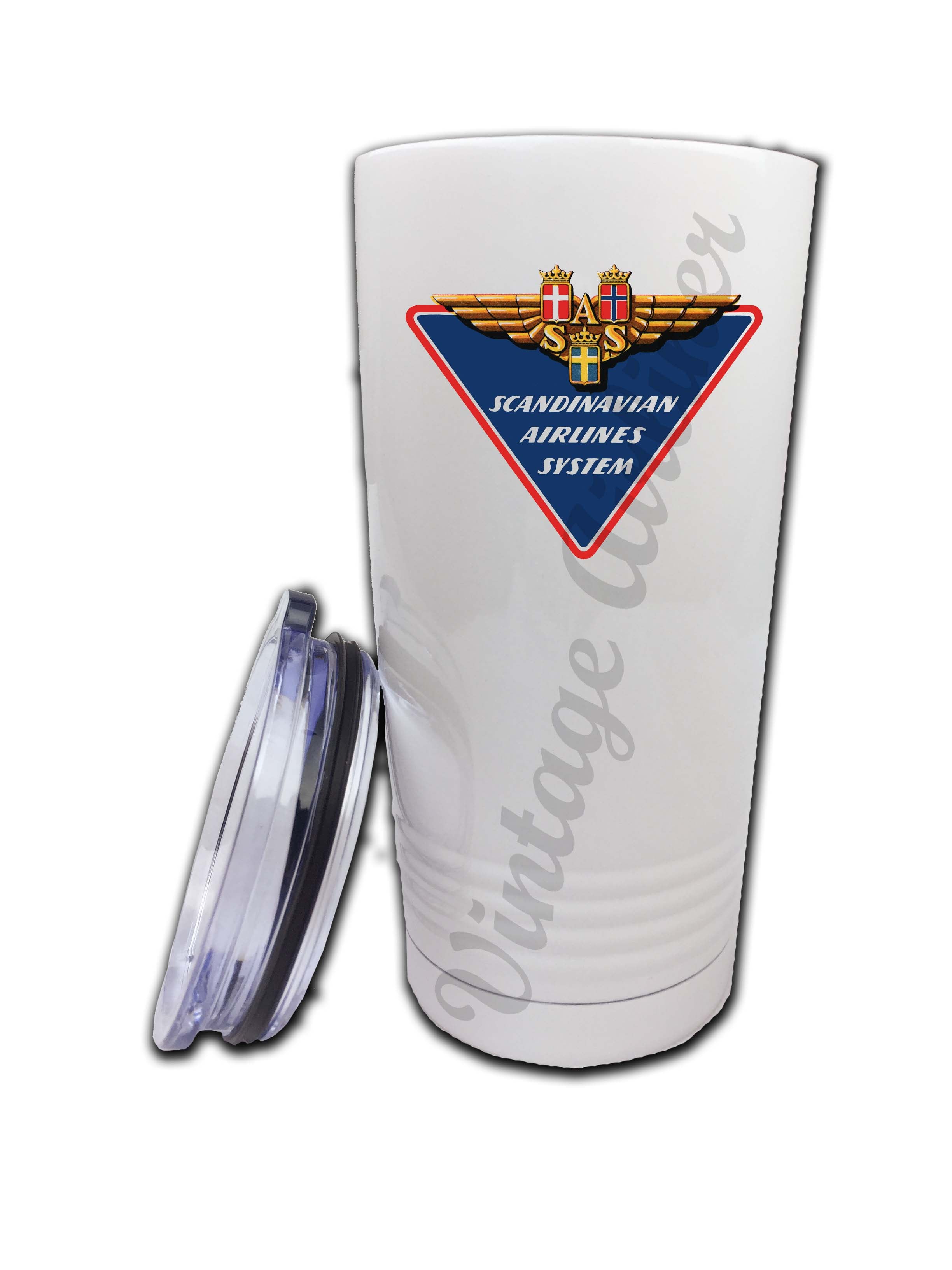 Scandinavian Airlines (SAS) 1960's Triangle Bag Sticker Tumbler