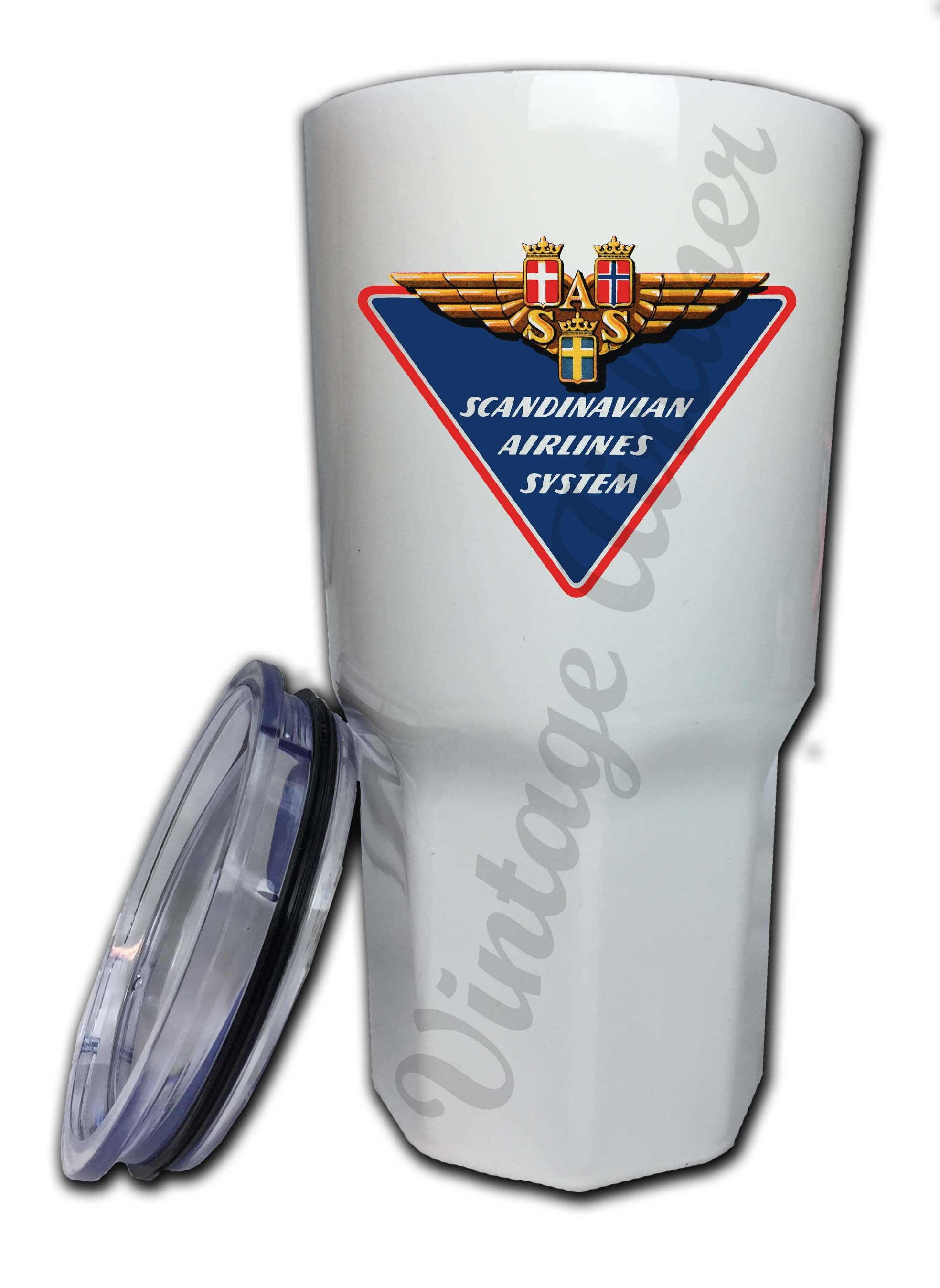 Scandinavian Airlines (SAS) 1960's Triangle Bag Sticker Tumbler