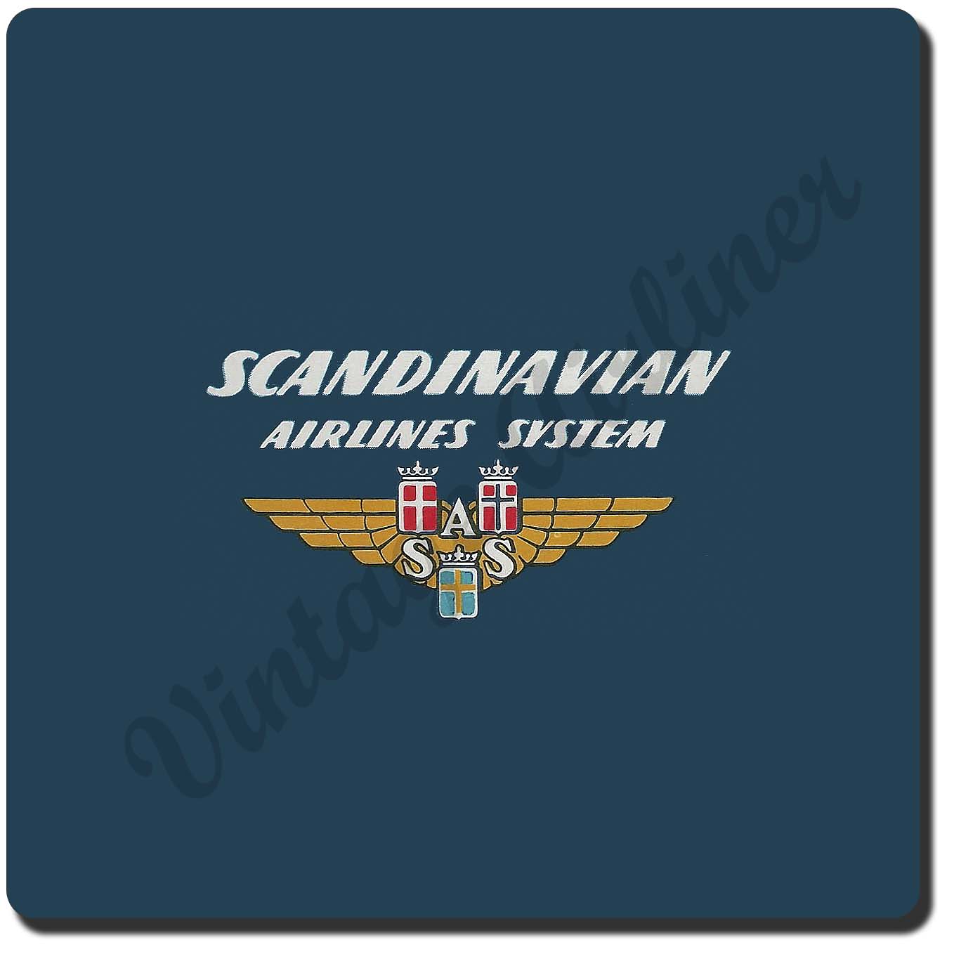 Scandinavian Airlines System Vintage Sandstone Coaster