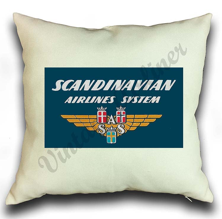 Scandinavian Airlines System Pillow Case Cover