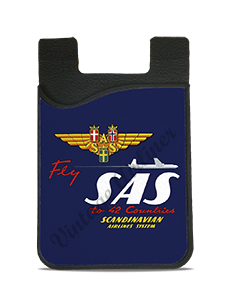 Scandinavian Airlines (SAS) 1950's Vintage Bag Sticker Card Caddy