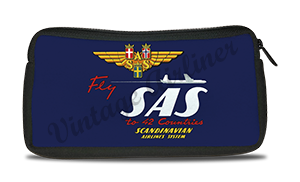 Scandinavian Airlines (SAS) 1950's Vintage Bag Sticker Travel Pouch