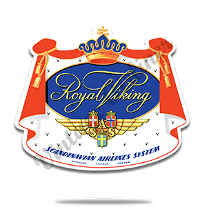 SAS Airlines Royal Viking Vintage Bag Sticker Round Sandstone Coaster