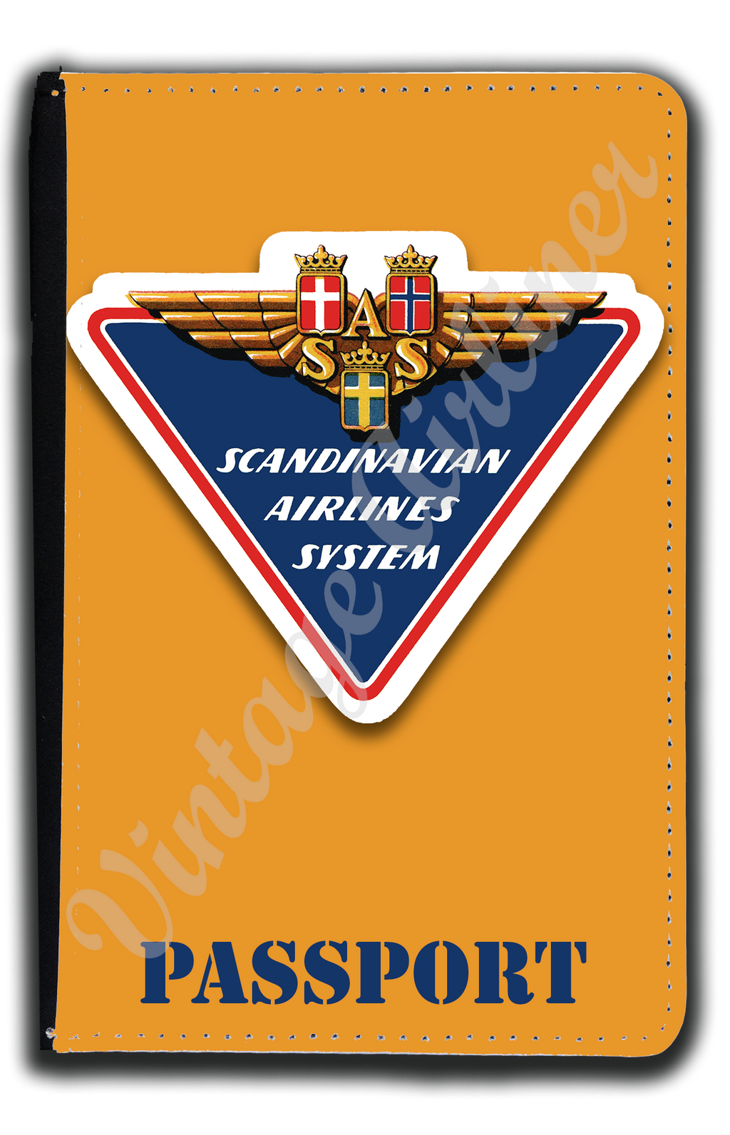 Scandinavian Airlines (SAS) 1960's Bag Sticker Passport Case