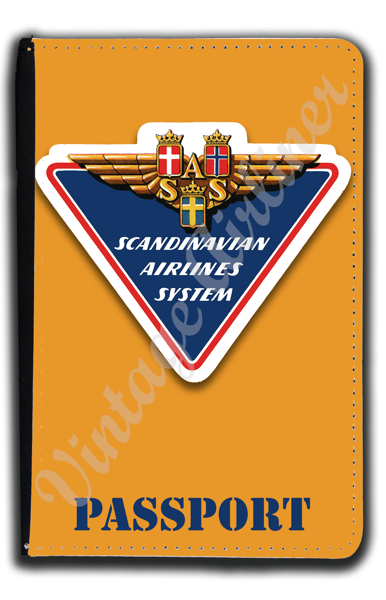 Scandinavian Airlines (SAS) 1960's Bag Sticker Passport Case